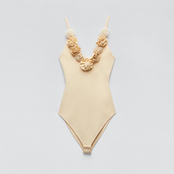 COPY - Zara Floral Knit Bodysuit - Picture 1 of 5